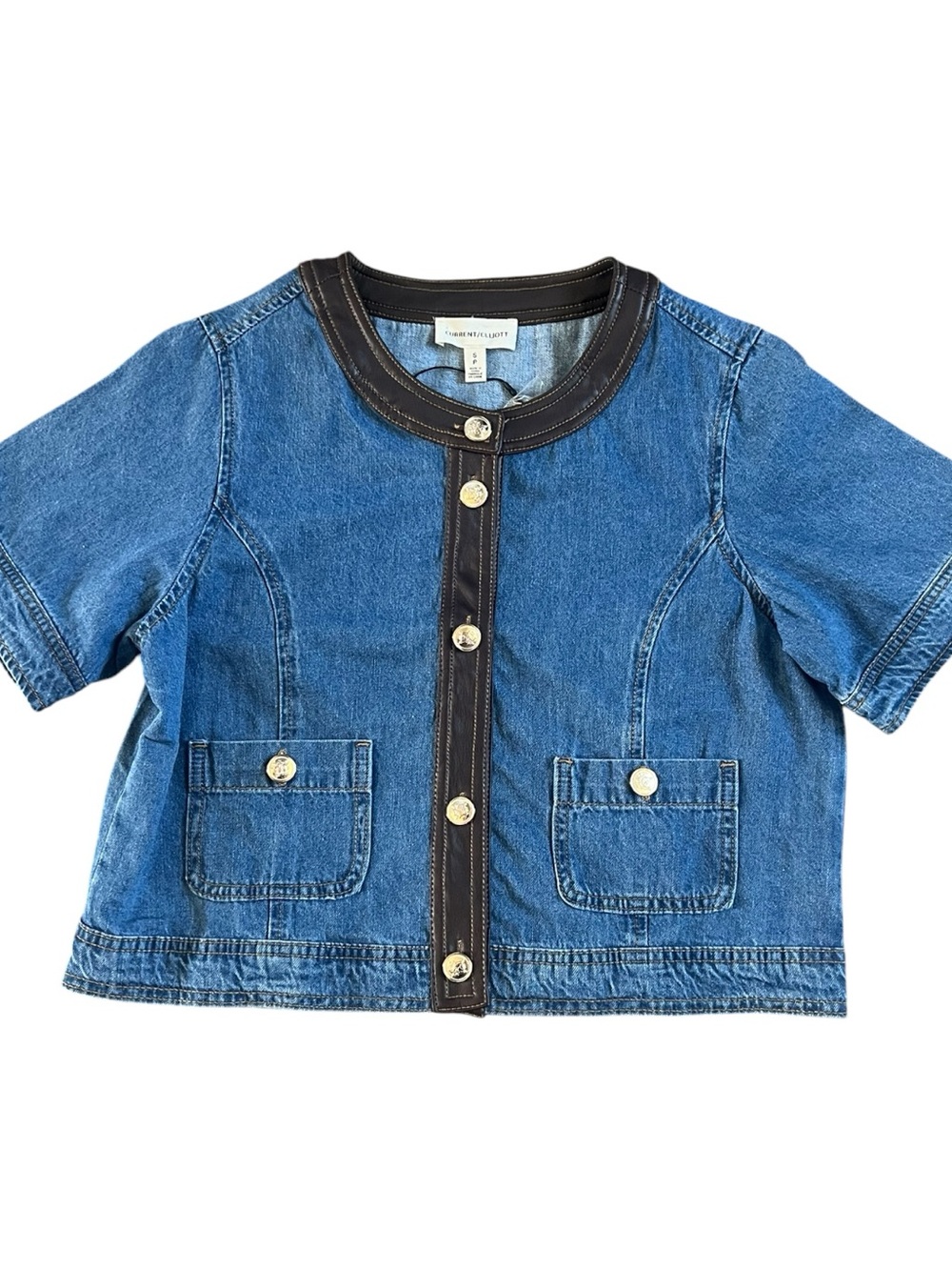 Current Elliot Faux Leather Trim Denim Shirt
Jacket - Picture 3 of 12
